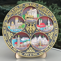 Plate 20cm Germany 3D ceramic decorative wall plate hand painted Suvenix DE-PT-018