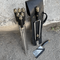 RAGNAR – handmade skewer set in leather case, 9 pcs BS35