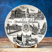 Plate 20cm Bratislava ceramic wall decorative collectible souvenir from Slovakia Suvenix SLK-MT-018