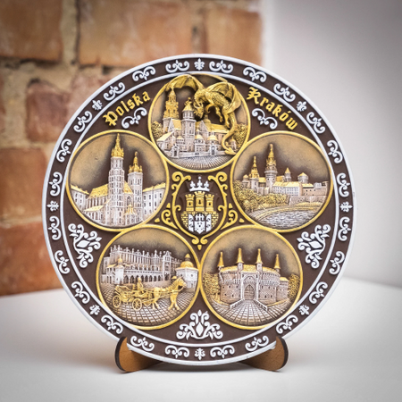 Talerz 20cm Kraków ceramiczny dekoracyjny na ścianę kolekcjonerski pamiątka z Polski Suvenix POL-PT-083