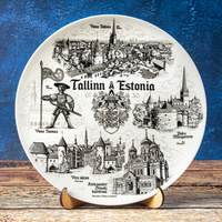 Tallinn Estland 20cm dekorativer Wandteller aus Keramik Sammlerstück Suvenix EE-MT-005