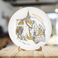 Plate 20cm Warsaw ceramic decorative wall souvenir from Poland Suvenix POL-MT-173