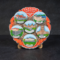 Plate 20cm Ukraine Castle ceramic decorative hand painted souvenir Suvenix UK-PT-006