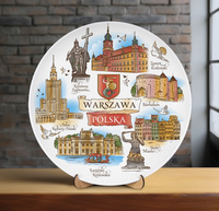 Plate 20cm Warsaw ceramic decorative wall collectible souvenir from Poland Suvenix POL-MT-220