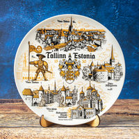 Tallinn 20cm ceramic decorative collector's plate Estonia souvenir Suvenix EE-MT-004