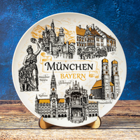 Teller 20cm Münchener Porzellan Wanddekoration Sammlersouvenir aus Deutschland Suvenix DE-MT-082