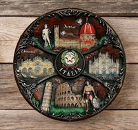 Italien 20cm handbemalter keramischer dekorativer Sammler Wandteller Souvenir - Suvenix ITA-PT-002