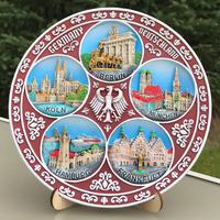 Talerz ceramiczny dekoracyjny Niemiec 20cm kolorowy ręcznie malowany DE-PT-016