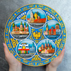 Talerz 20cm Polska miasta na ścianę ręcznie malowany ozdobny POL-PT-090-2