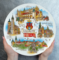 Teller 20cm Krakau Keramik Wanddekoration Sammlerstück aus Polen Suvenix POL-MT-218