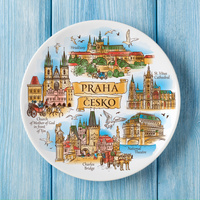 Teller 20cm Prag Keramik Wanddekoration Sammlerstück Souvenir aus der Tschechischen Republik Suvenix CHK-MT-063