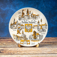 Poland Vintage Landmarks Ceramic Wall Plate 24 cm – Krakow Warsaw Gdansk