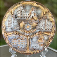 Italien antiker Relief Wandteller 20 cm – handbemalt, Souvenir ITA-PT-001