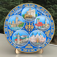 Plate 20cm Germany ceramic decorative hand painted souvenir from Germany Suvenix DE-PT-015