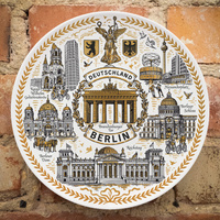 Teller 20cm Berlin Deutschland Keramik Wanddekoration Sammlerstück Suvenix DE-MT-110