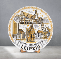 Leipzig 20cm ceramic decorative wall plate souvenir from Germany Suvenix DE-MT-135