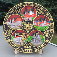 Tallinn 20cm ceramic decorative plate hand painted souvenir from Estonia Suvenix EE-PT-001