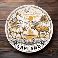 Plate 20cm Lapland ceramic decorative wall memento from Finland Suvenix FIN-MT-012
