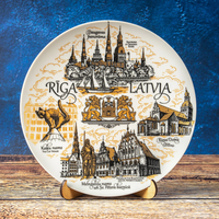 Dekorativer Wandteller 20cm Riga aus Keramik, Sammlerstück Suvenix LVA-MT-004