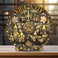 Kyiv Old Gold Hand Painted Wall Plate 20 cm – Ukraine Souvenir KV-PT-040