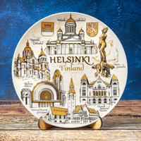 Helsinki 20cm ceramic decorative wall plate collectible souvenir from Finland Suvenix FIN-MT-005