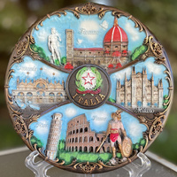 Italien handbemalter Relief Keramikoptik-Wandteller 20 cm  ITA-PT-006