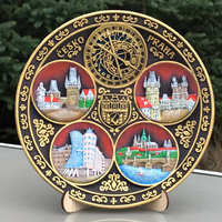 Teller 20cm Prag aus Keramik dekorativ handbemaltes Souvenir aus der Tschechischen Republik Suvenix CHK-PT-001