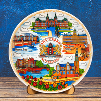 Amsterdam 20cm ceramic decorative wall plate collectible souvenir from the Netherlands Suvenix NLD-MT-005