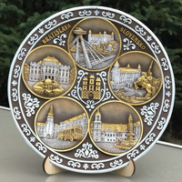 Plate 20cm Bratislava 3D ceramic decorative wall plate hand painted Suvenix SLK-PT-004