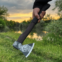 Handmade HUSARIA hatchet (dark) – U8GA steel, ash handle, 36 cm TR6