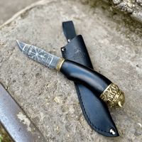 Handmade Outdoor Knife VIKING – 50X14mf 58 HRC, Leather Sheath KN1