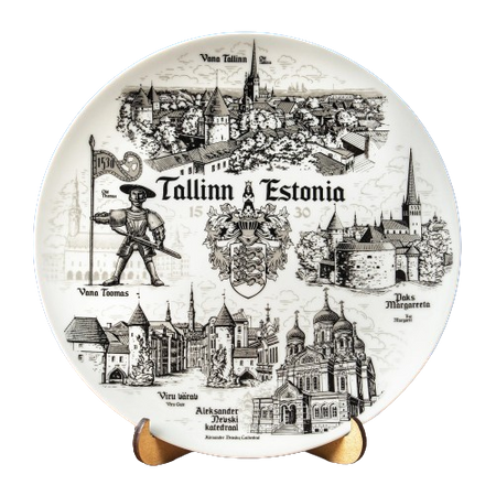 Talerz porcelanowy ozdobny na ścianę 20cm Tallin EE-MT-005