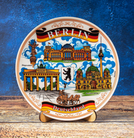 Plate 20cm Berlin ceramic wall decorative collectible souvenir from Germany Suvenix DE-MT-007